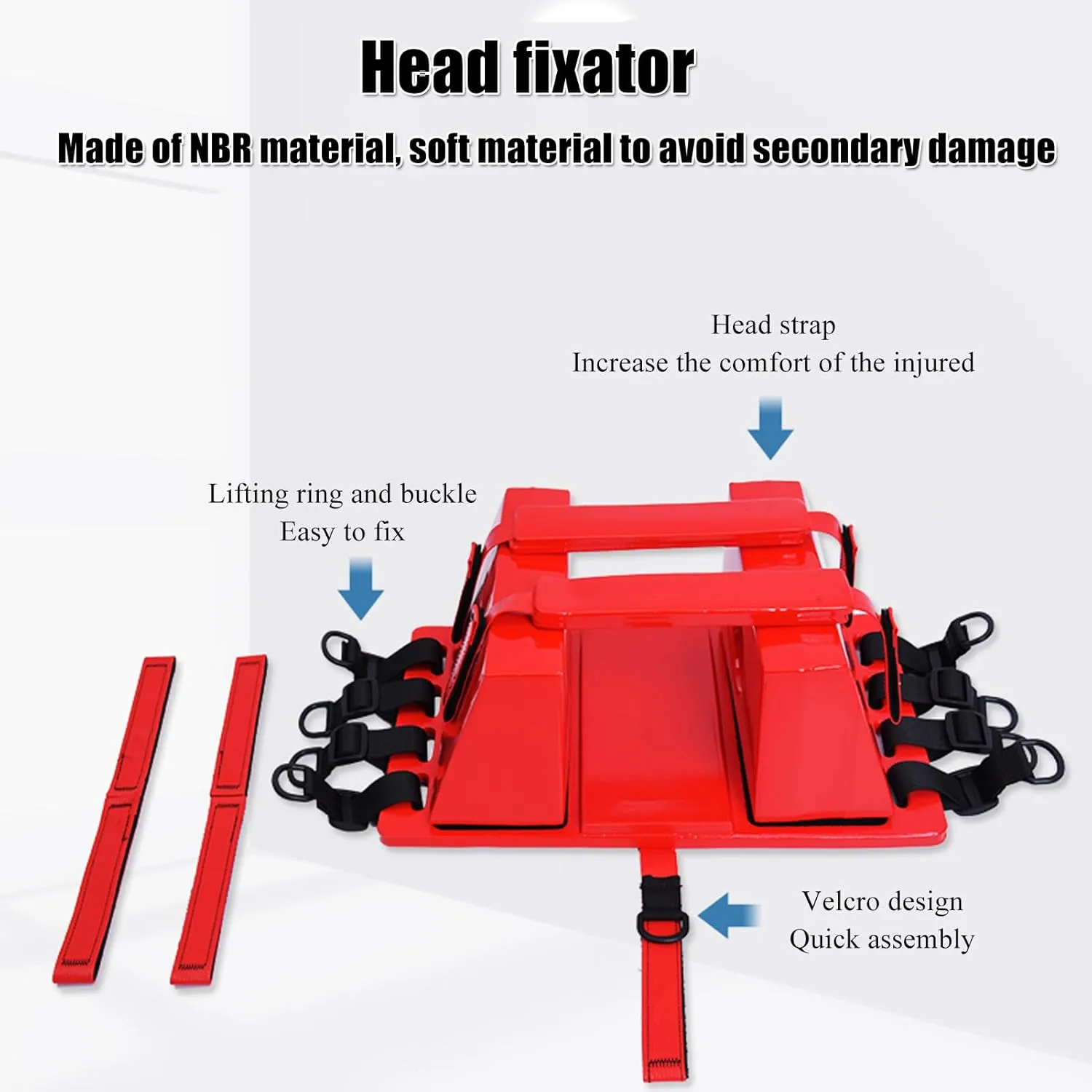 Aquatic Spine Board Rescue Kit - Portable Portable Patient Transport Rescue with Neck Brace & Head Bed, Lightweight PE Plastics Ambulance Stretcher Gurney for Patient,Orange-72 * 17 * 13in