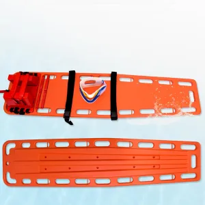 Aquatic Spine Board Rescue Kit - Portable Portable Patient Transport Rescue with Neck Brace & Head Bed, Lightweight PE Plastics Ambulance Stretcher Gurney for Patient,Orange-72 * 17 * 13in
