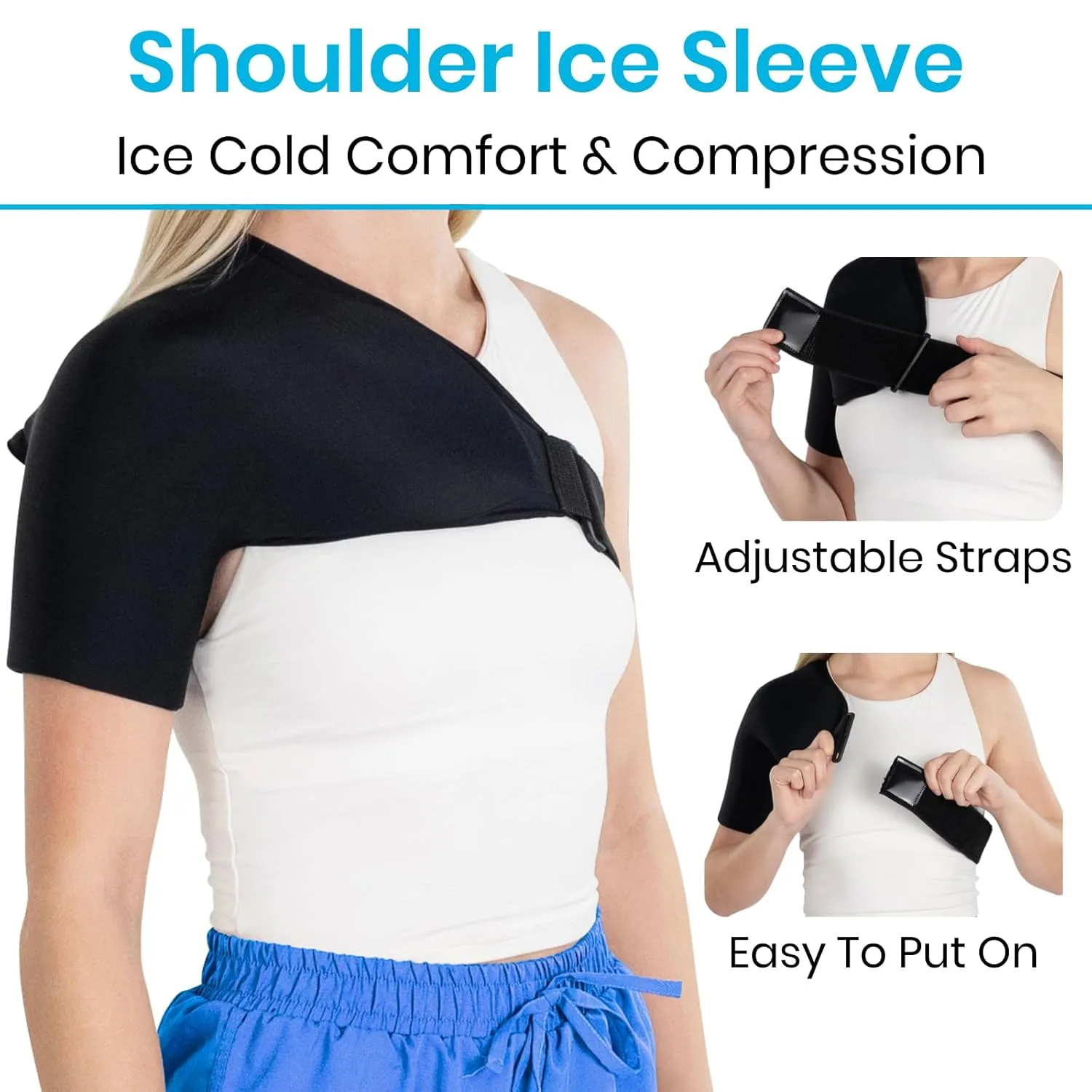 Arctic Flex Shoulder Ice Pack Wrap - Compression Hot & Cold Therapy Sleeve for Rotator Cuff Pain Relief - Compress for Frozen Shoulders, Surgery, Injury & Bursitis for Men & Women - Reusable Gel Support (Large)