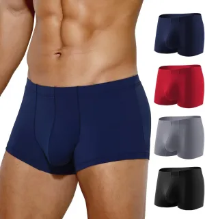 Arjen Kroos Men's Boxer Briefs, Sexy Silky Breathable Ice Silk Mens Trunks Underwear, Underwear for Men 4 Pack