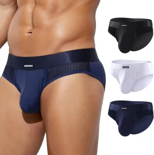 Arjen Kroos Men's Underwear, 3-Pack Mesh Moisture-Wicking Briefs, Comfort Soft No Fly Underwear