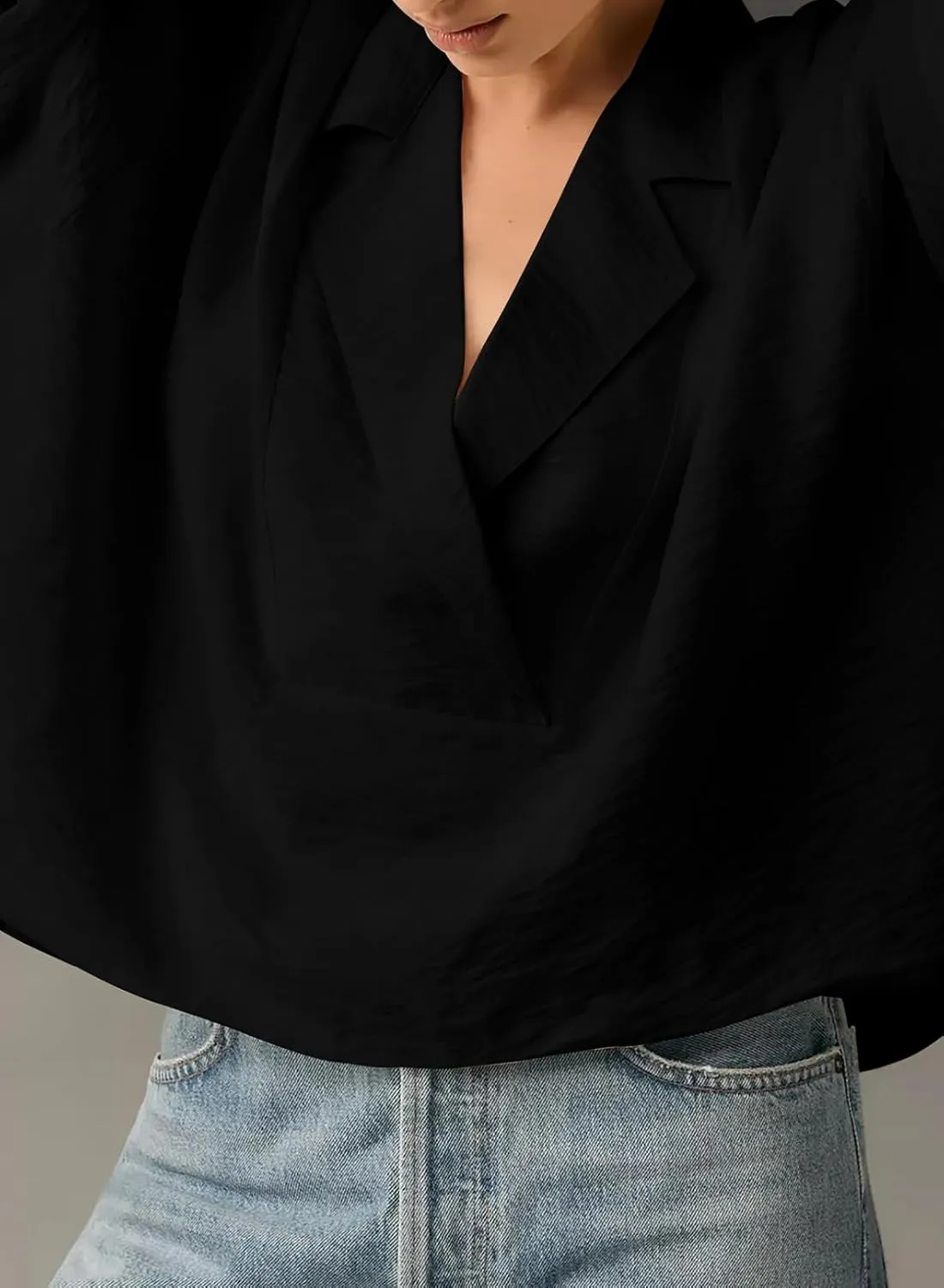 Astylish Womens Dressy Casual Blouse Business Short Sleeve Collared Tops Placket V Neck Work Shirt
