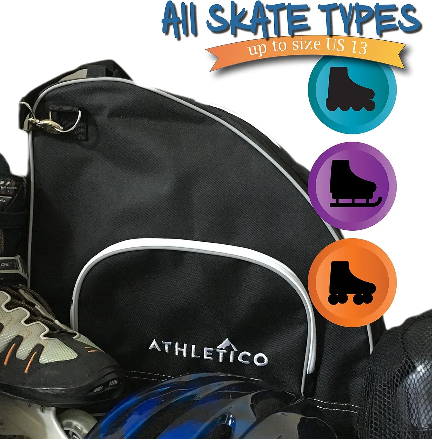 Athletico Premium Ice & Inline Skate Bag - Carry Ice, Roller & Inline Skates for Kids & Adults