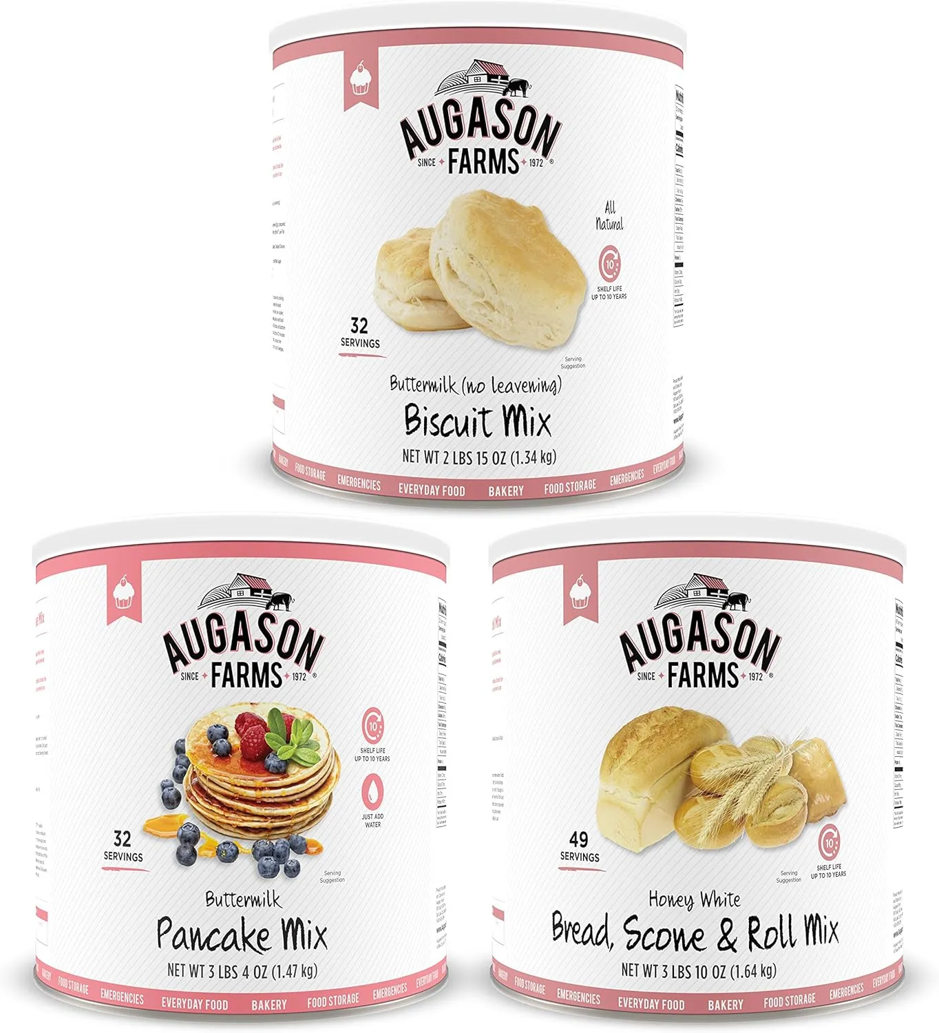 Augason Farms Bakery Food Storage Kit No. 10 Can 3-Pack