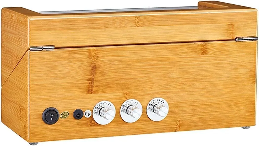 Automatic Watch Winder,in Wood Shell and Leather Pillow Carbon Fiber Leather, Silent Motor and 5 ModesHoliday Gift
