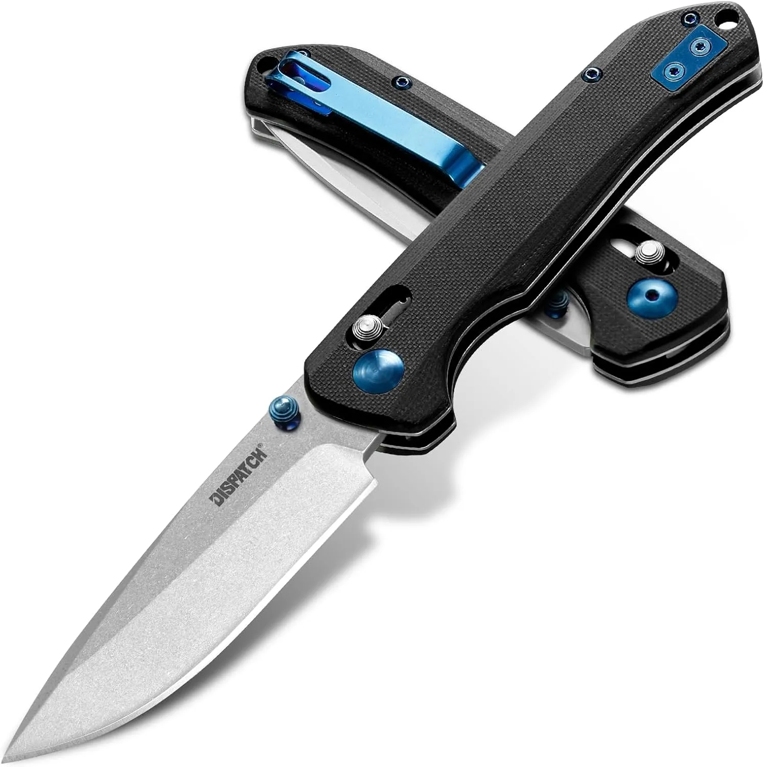 Axis Lock Folding Pocket Knife with Clip, 3.46" D2 Steel Drop Point Blade and G10 Handle, Crossbar Lock Knives for Men Women Camping Hiking Survival Pocketknife