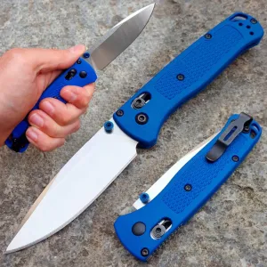 Axis Lock Knife, EDC Folding Pocket Knives For Men,Drop Point 440c Blade Everyday Carry Thumb Studs Manual Open, Blue Fiberglass Reinforced Nylon Handle With Pocket Clip, Everyday Carry