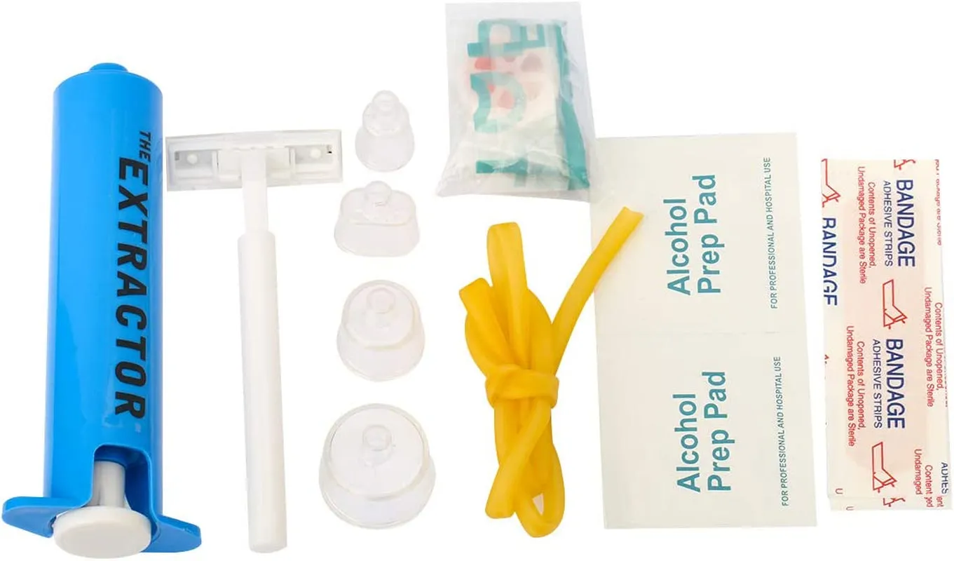 Backpacking Bite Minimalistic Snake Pump, Face Extractor Hiking, Venom Guaranteed security CPR for Kit, Includes Aid Bee Sting Kit, Aid Sting Camping. Emergency Supplies, First Bonus Shield (Blue) and Bite First Suction and