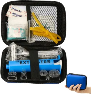 Backpacking Bite Minimalistic Snake Pump, Face Extractor Hiking, Venom Guaranteed security CPR for Kit, Includes Aid Bee Sting Kit, Aid Sting Camping. Emergency Supplies, First Bonus Shield (Blue) and Bite First Suction and