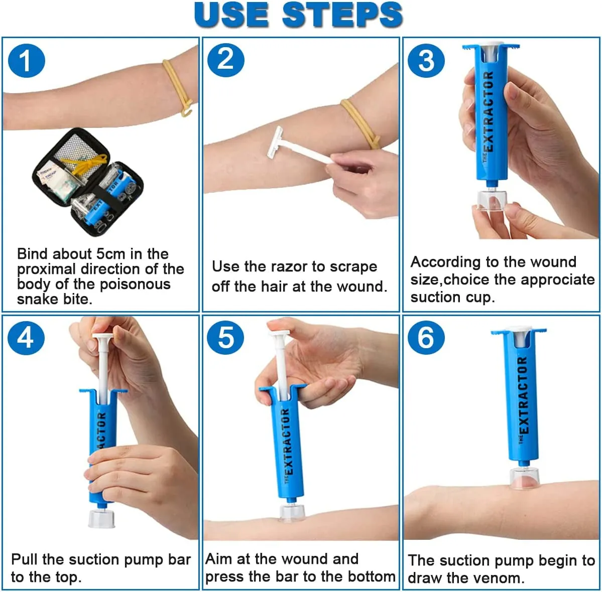 Backpacking Bite Minimalistic Snake Pump, Face Extractor Hiking, Venom Guaranteed security CPR for Kit, Includes Aid Bee Sting Kit, Aid Sting Camping. Emergency Supplies, First Bonus Shield (Blue) and Bite First Suction and