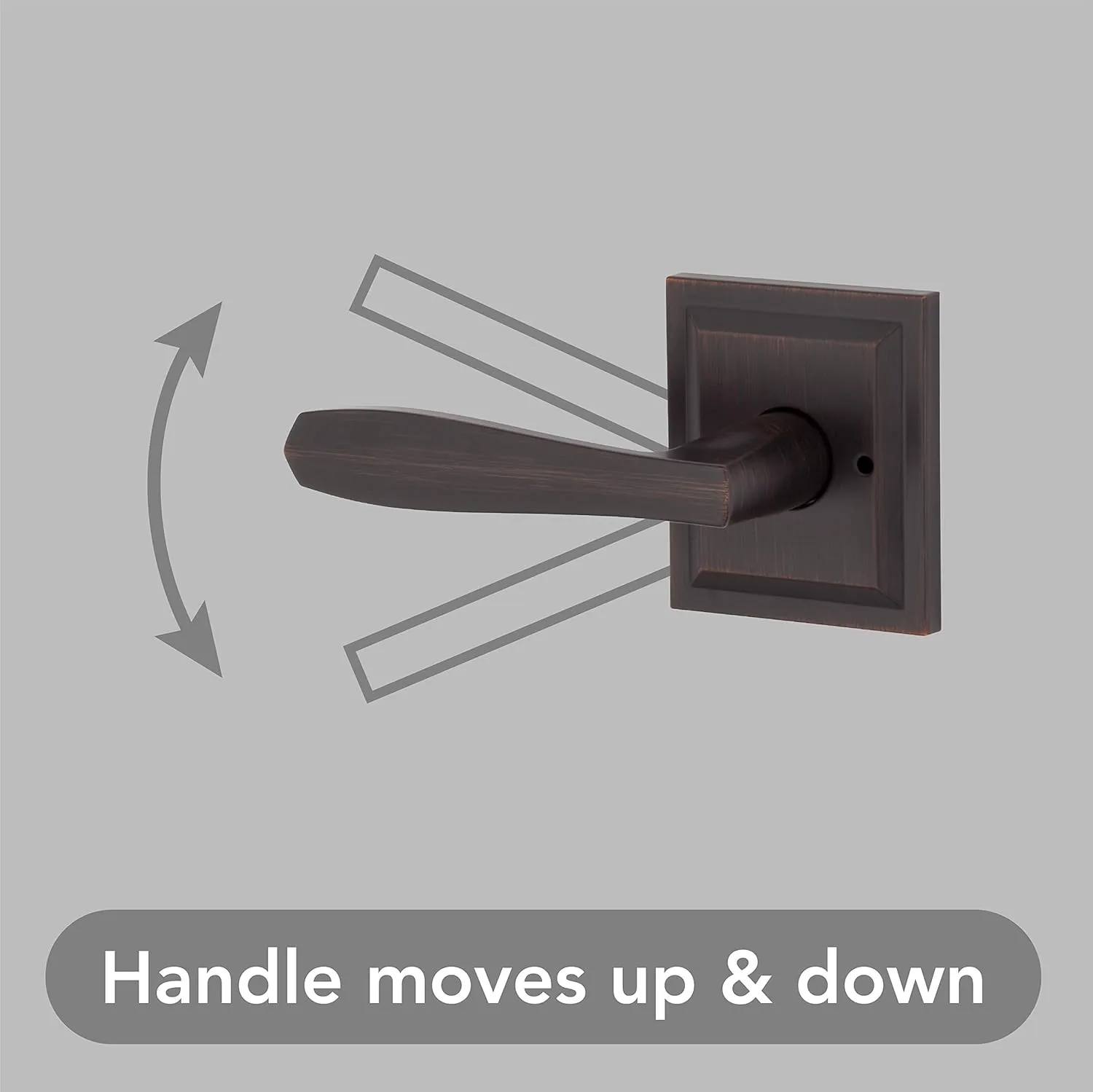 Baldwin Torrey, Interior Privacy Door Handle Reversible Lever for Bedroom/Bathroom, Keyless Door Lock With Microban Protection, in Venetian Bronze