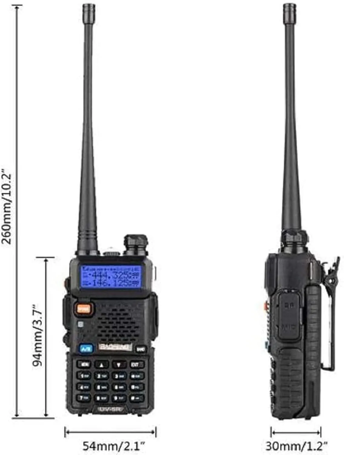 Baofeng UV-5R Dual Band Two Way Radio Handheld Ham Radio Long Range Walkie Talkies Pack of 6 for Hiking Camping Hunting Skiing Trip(Black) with 8W