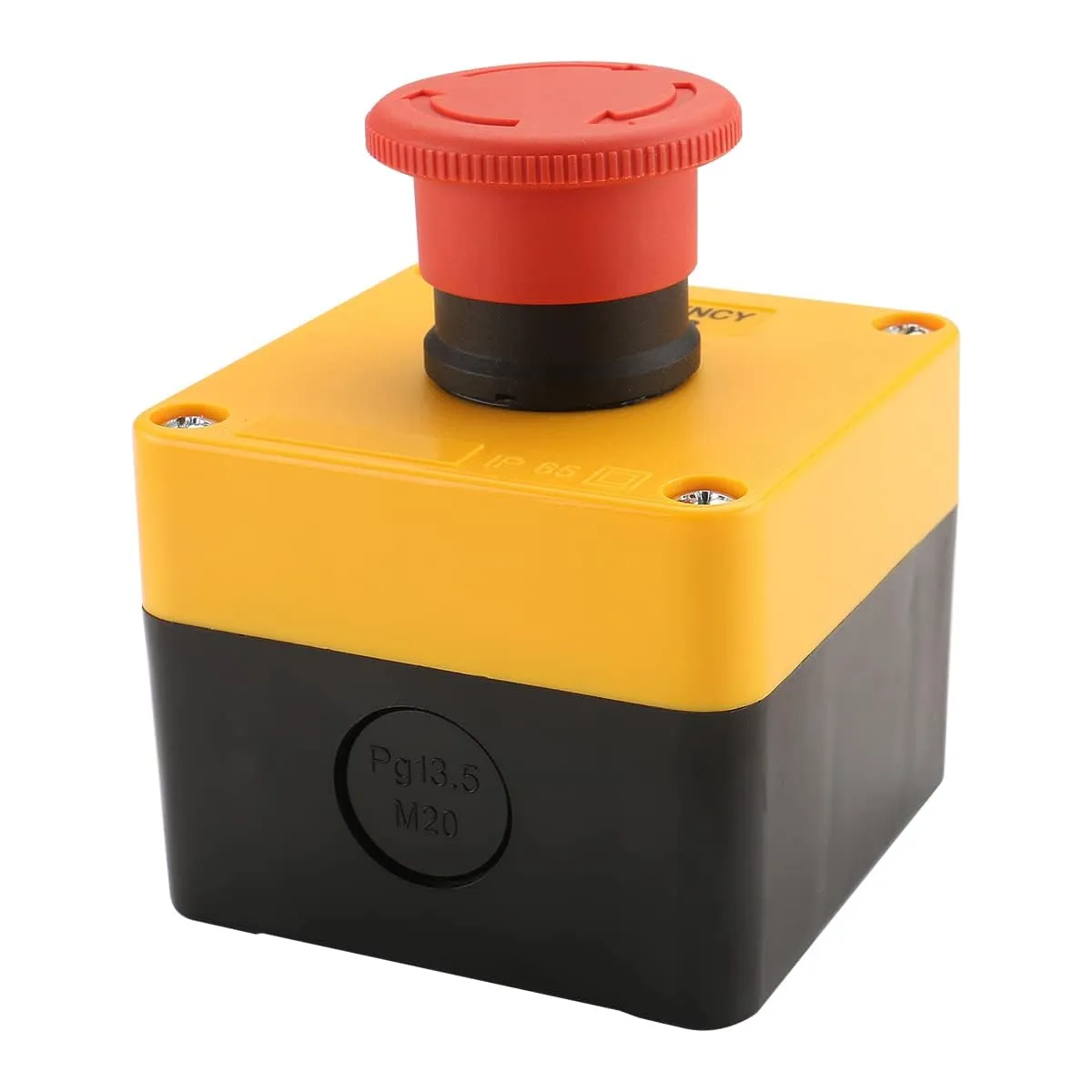 Baomain Red Sign Emergency Stop Switch Push Button Weatherproof Push Button Switch 660V with Box (3PCS)