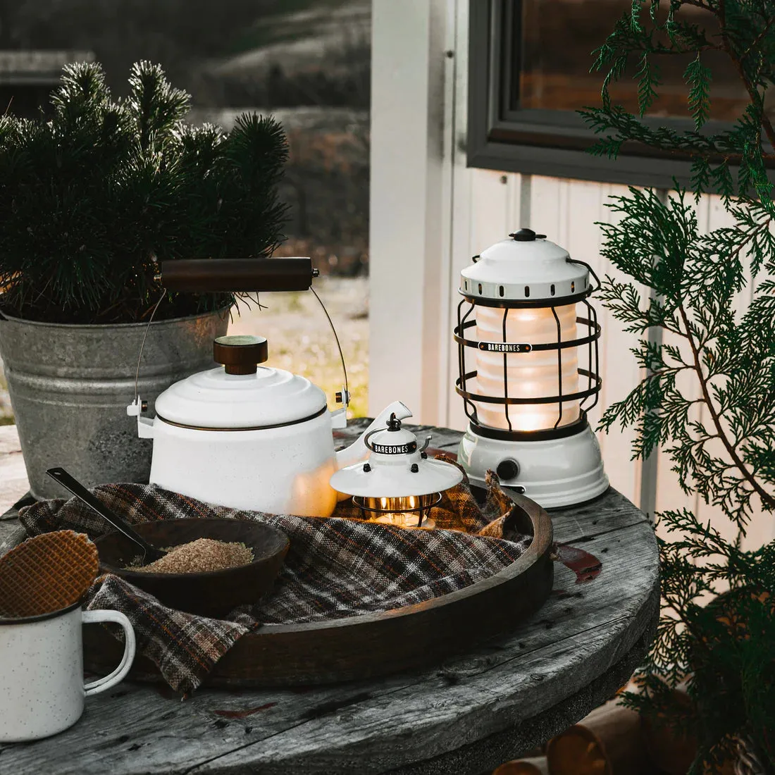Barebones Forest Lantern Vintage white