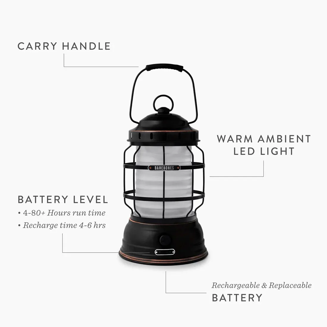 Barebones Forest Lantern Vintage white