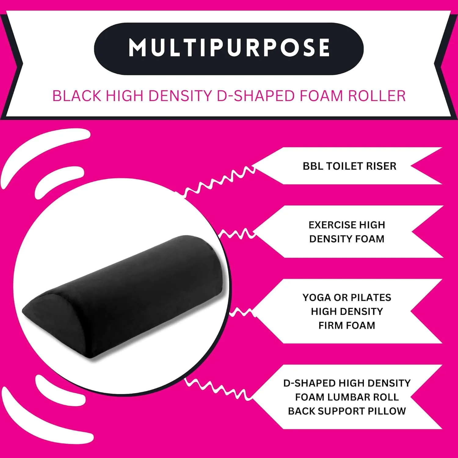 BBL Pillow Toilet Seat Riser BBL Toilet Riser D-Shaped High Density Foam High Density Toilet Seat Pillow Brazilian Butt Lift BBL Toilet Seat Riser BBL Supplies