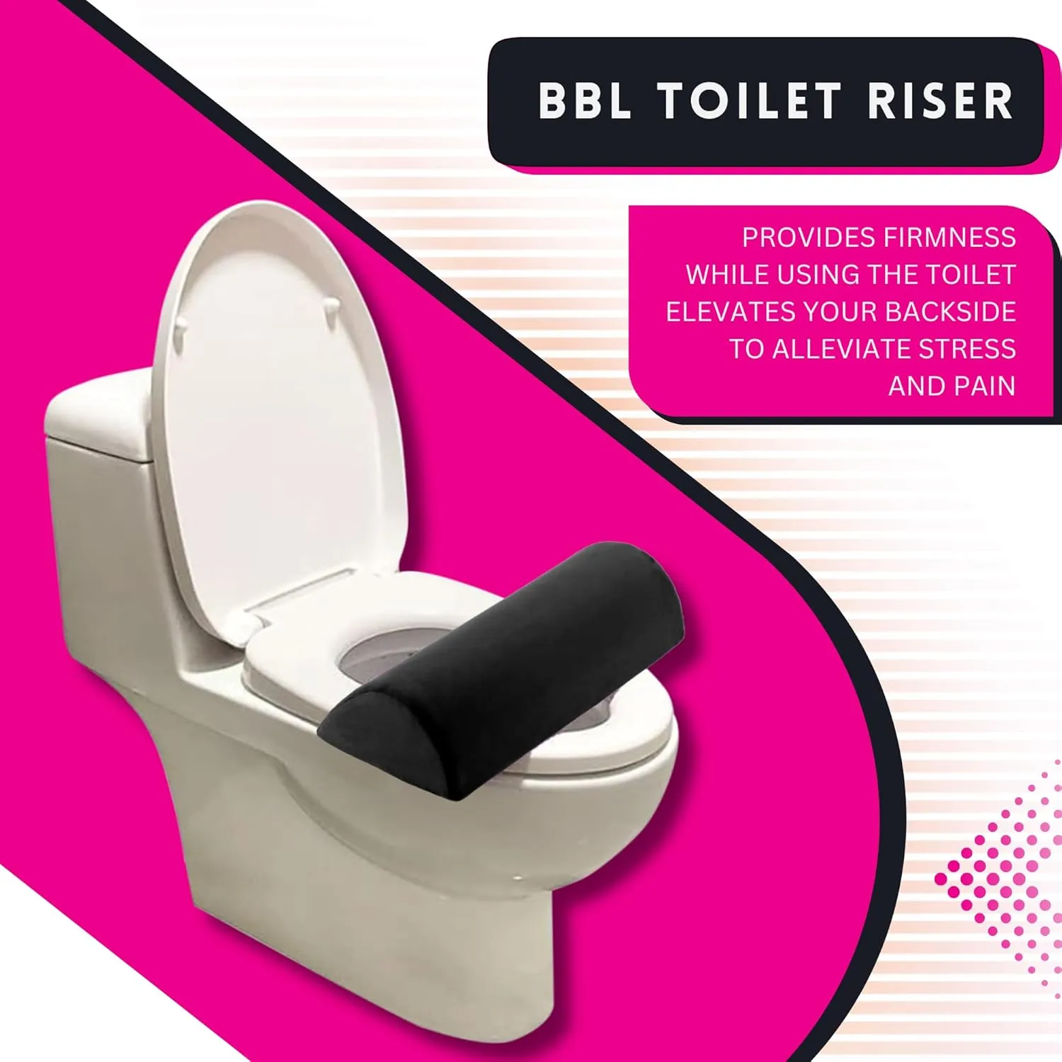 BBL Pillow Toilet Seat Riser BBL Toilet Riser D-Shaped High Density Foam High Density Toilet Seat Pillow Brazilian Butt Lift BBL Toilet Seat Riser BBL Supplies