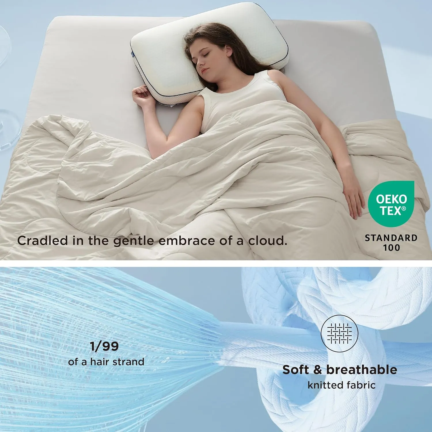 Bedsure Cooling Blankets for Hot Sleepers - Summer Blanket Queen Size, Cold and Lightweight Gift for Night Sweats, Ice Cooled Breathable Comforter for Bed, Linen, 90x90 Inches