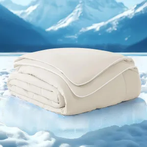 Bedsure Cooling Blankets for Hot Sleepers - Summer Blanket Queen Size, Cold and Lightweight Gift for Night Sweats, Ice Cooled Breathable Comforter for Bed, Linen, 90x90 Inches