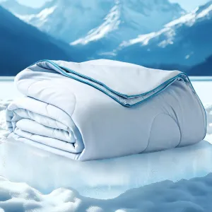 Bedsure Cooling Blankets for Hot Sleepers - Summer Blanket Twin Size, Cold and Lightweight Gift for Night Sweats, Ice Cooled Breathable Comforter for Bed and Couch, Blue, 60x80 Inches