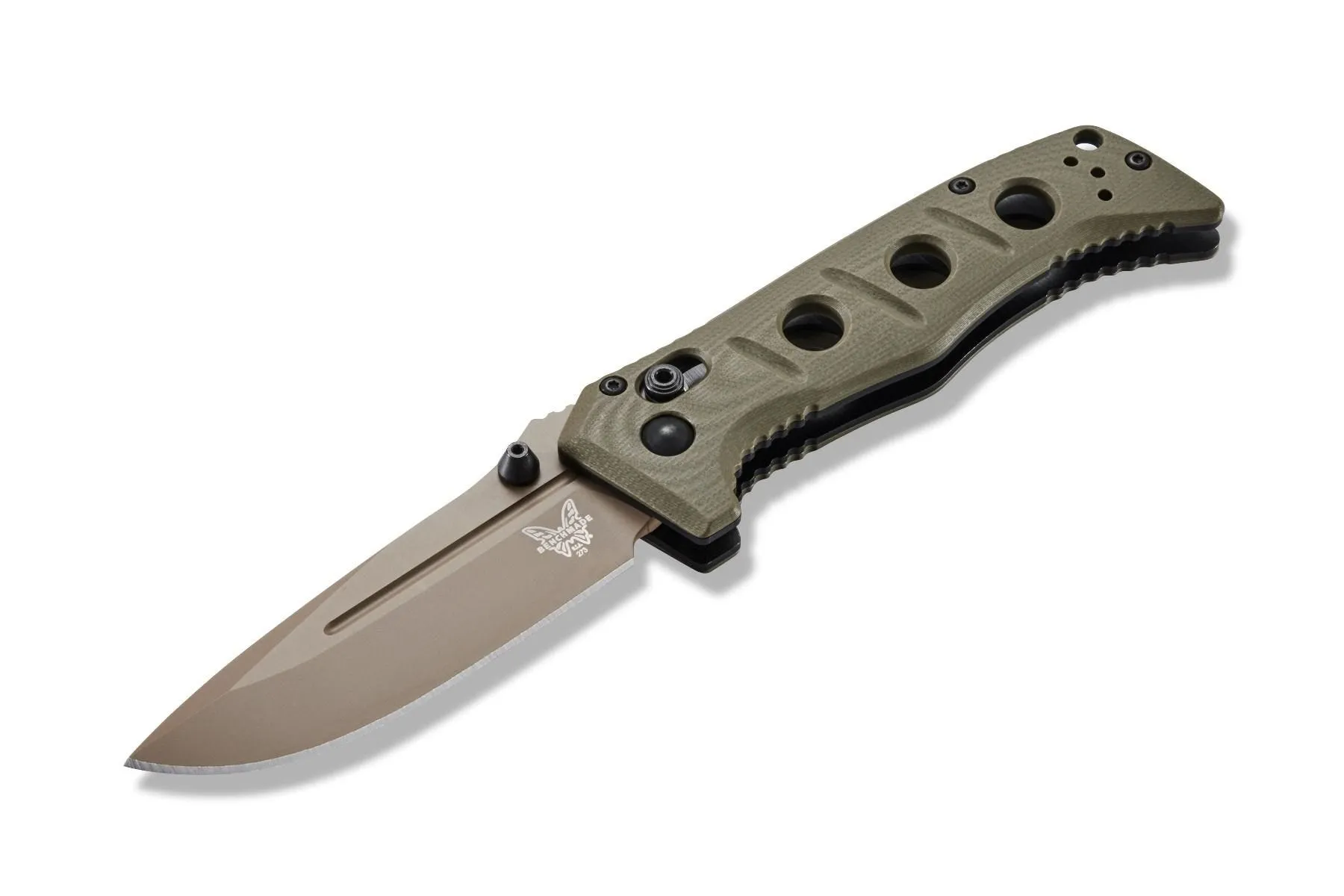 Benchmade 273FE-2 Mini Adamas Flat Earth 3.25" Plain Drop-Point Folding Knife