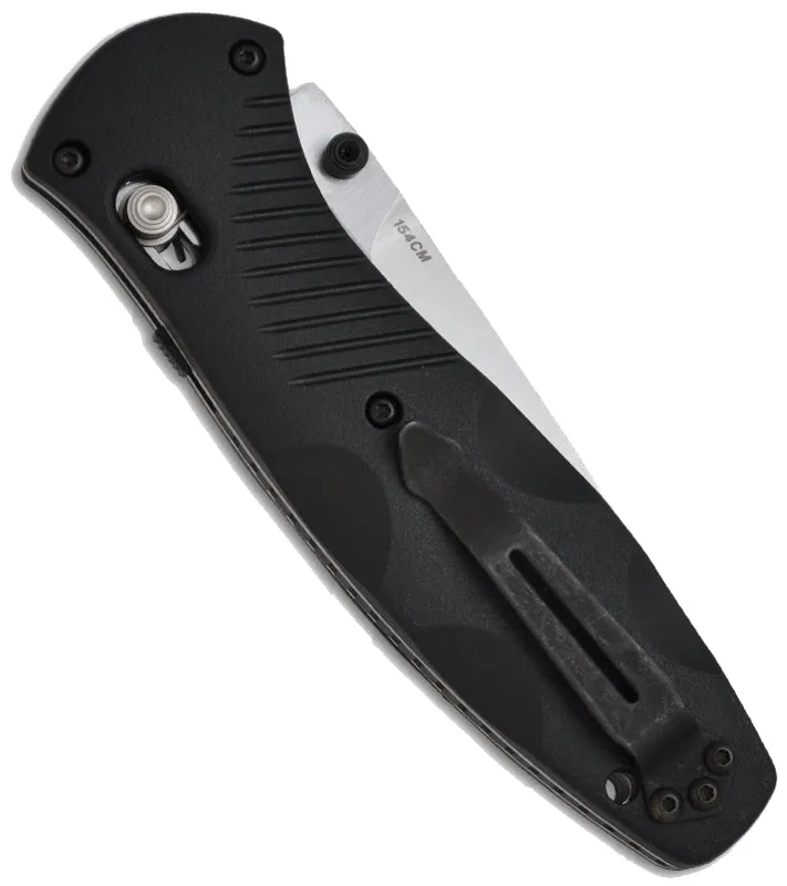 Benchmade 580 Barrage Osborne Plain Edge Drop Point Black Handle 3.6" Folding Knife