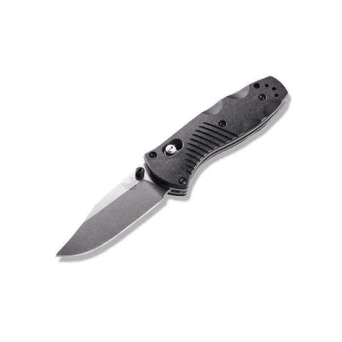 Benchmade Mini Barrage 585 Plain Edge Drop-Point 2.91" Black Handle Pocket Knife with Benchmade Blue Lube Lubricant for knives 37ml 1.25fl oz (Made in USA)
