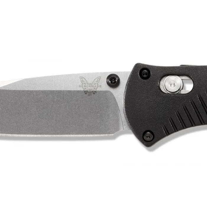 Benchmade Mini Barrage 585 Plain Edge Drop-Point 2.91" Black Handle Pocket Knife with Benchmade Blue Lube Lubricant for knives 37ml 1.25fl oz (Made in USA)