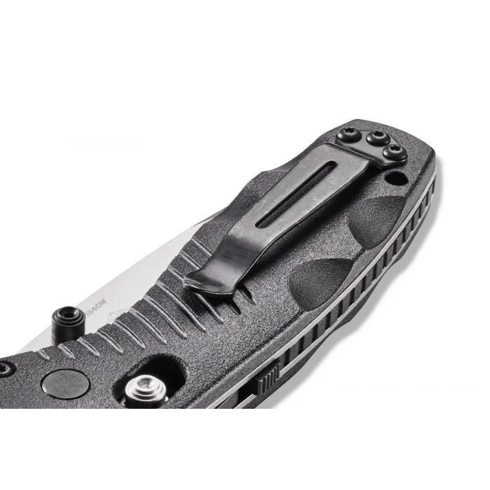 Benchmade Mini Barrage 585 Plain Edge Drop-Point 2.91" Black Handle Pocket Knife with Benchmade Blue Lube Lubricant for knives 37ml 1.25fl oz (Made in USA)