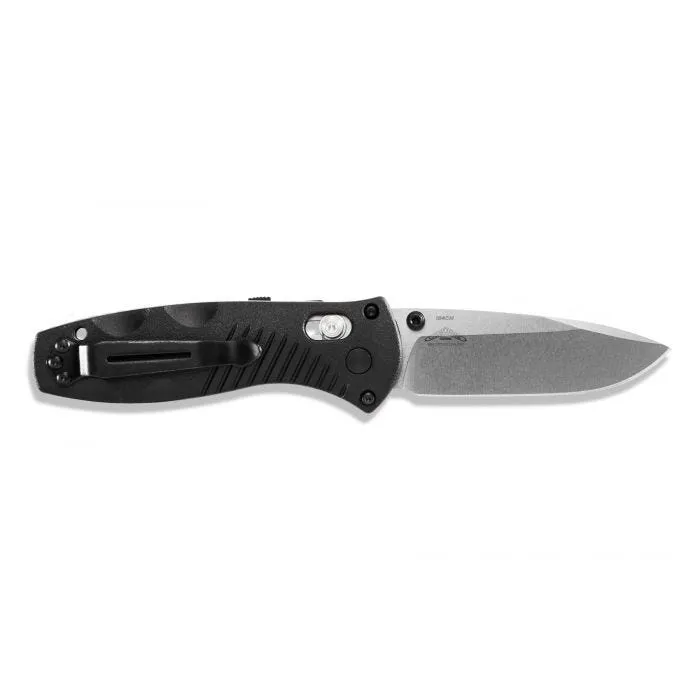 Benchmade Mini Barrage 585 Plain Edge Drop-Point 2.91" Black Handle Pocket Knife with Benchmade Blue Lube Lubricant for knives 37ml 1.25fl oz (Made in USA)