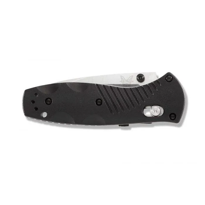 Benchmade Mini Barrage 585 Plain Edge Drop-Point 2.91" Black Handle Pocket Knife with Benchmade Blue Lube Lubricant for knives 37ml 1.25fl oz (Made in USA)