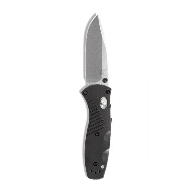 Benchmade Mini Barrage 585 Plain Edge Drop-Point 2.91" Black Handle Pocket Knife with Benchmade Blue Lube Lubricant for knives 37ml 1.25fl oz (Made in USA)