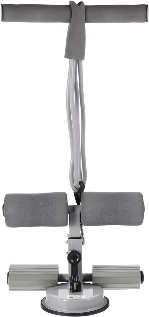 BESPORTBLE Portable Sit up Bar with Suction Cups, Adjustable Abdominal Workout Assistant Device for Crunches, Floor Sit up Bar for Home Fitness, Grey