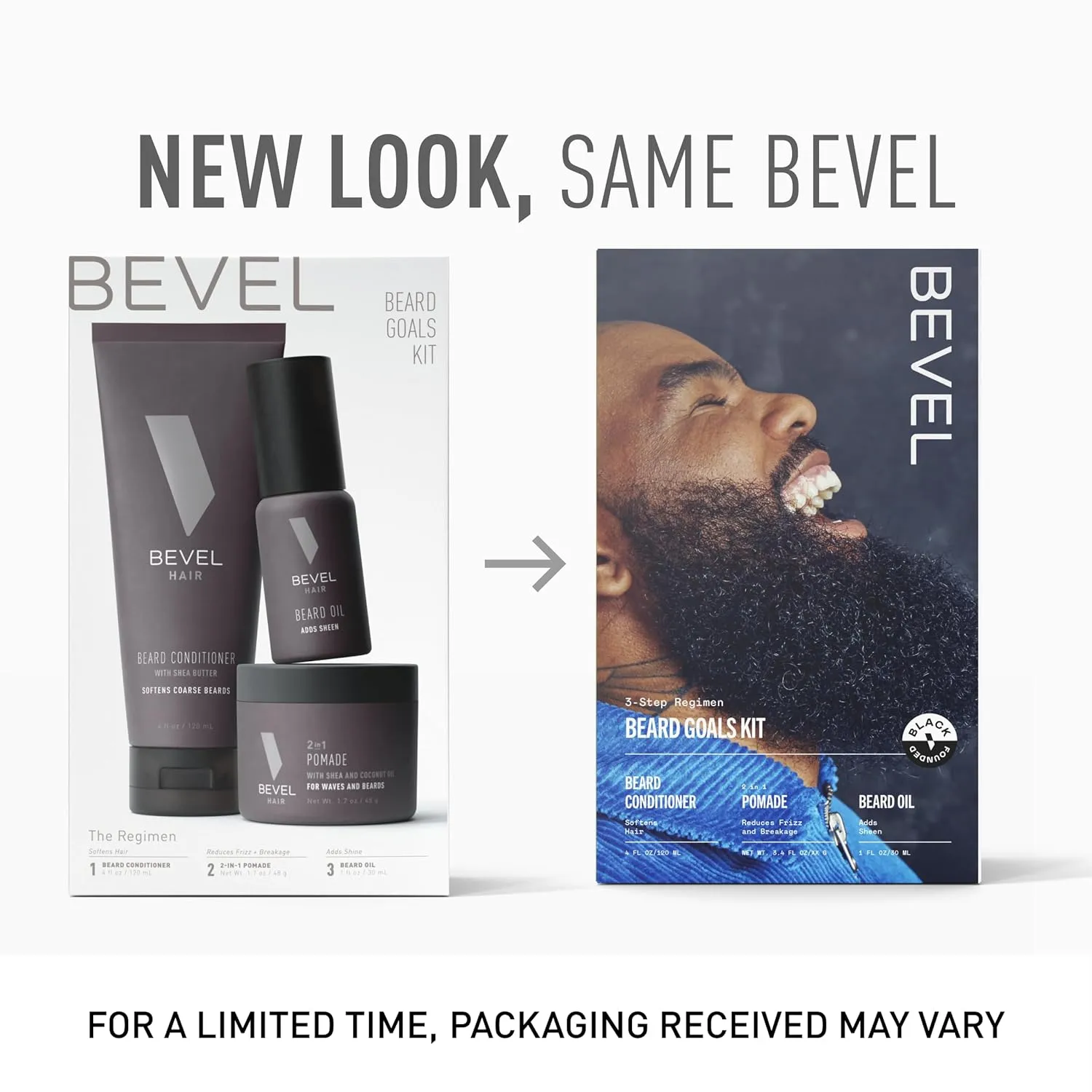 Bevel Mens Beard Grooming Kit - Includes Beard Conditioner, Beard Balm and Beard Oil to Soften, Hydrate and Strengthen Beard and Reduce Skin Irritation and Redness (Packaging May Vary)