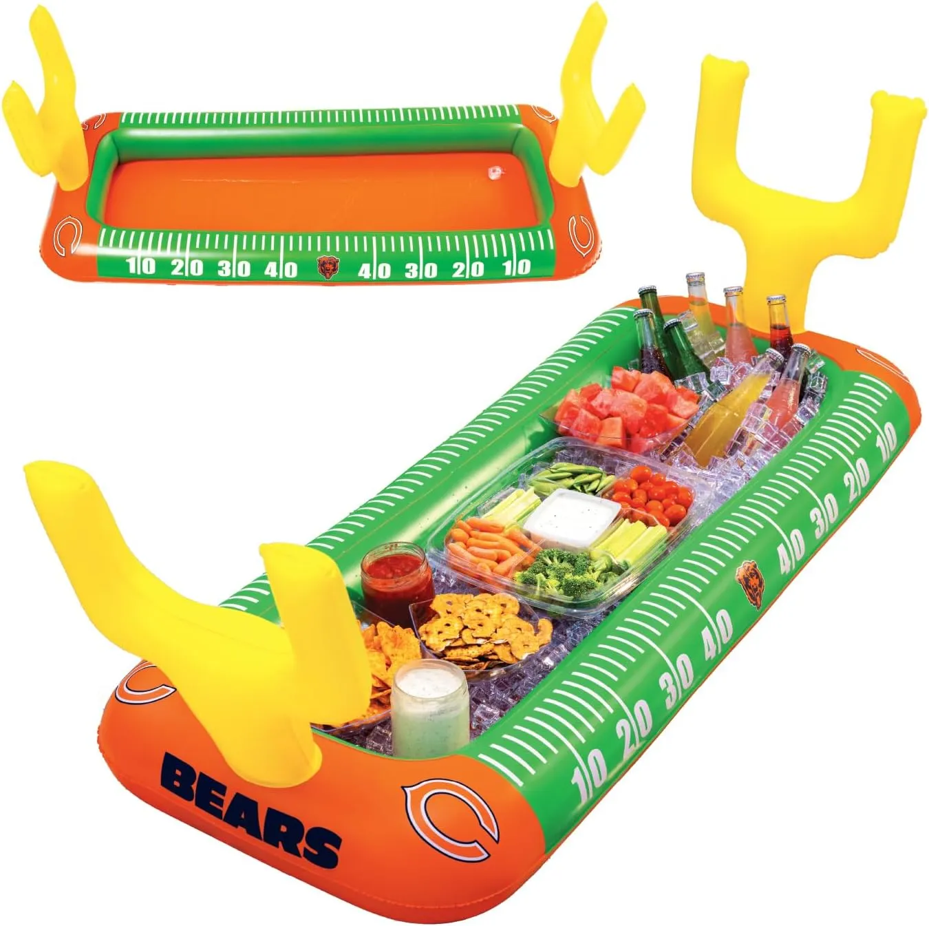 BigMouth Chicago Bears 4 ft Inflatable Food Cooler Buffet Officially Licensed NFL Fan Gear Ice Serving Pool Drink Bar for Tailgate Parties