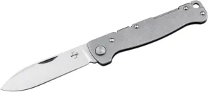 BÖKER PLUS® Atlas Backlock Clippoint - classic pocket folding knife with steel handle - D2 blade - Backlock knife in case