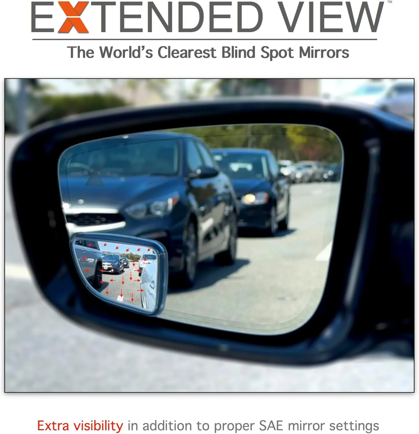 Blind Spot Mirrors- Compatible with BMW G42 230i Extended View (G42 M240i (2022 - Present)), Glass - 2 Piece Set (Left & Right)