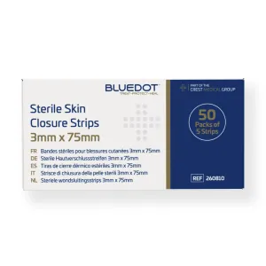 Blue Dot Sterile Skin Closure Strips 75mm x 3mm (Box 50 x 5)
