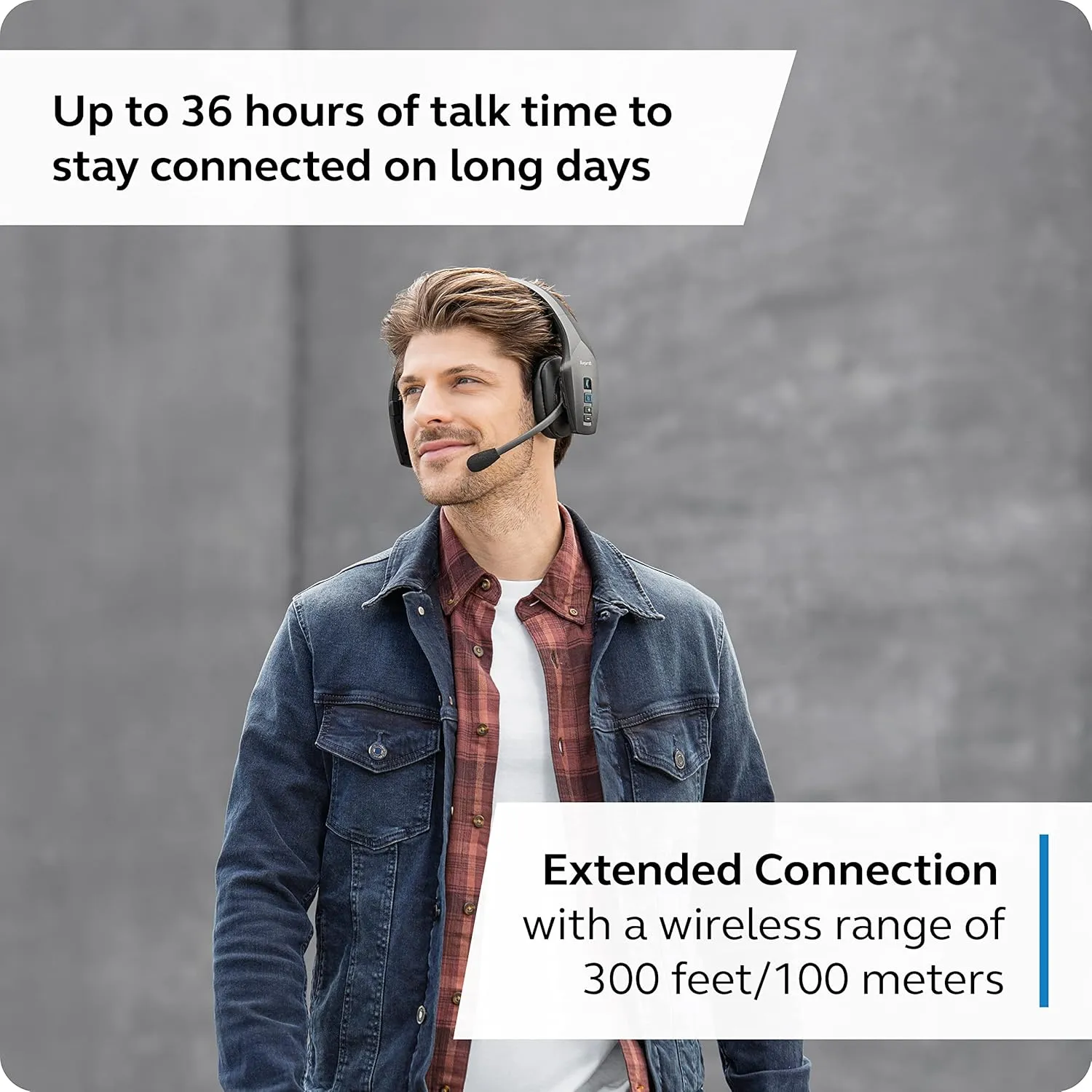 BlueParrott S650-XT Bluetooth Wireless Headphones 96% Noise Canceling Over Head Trucker Headset with Mic, 2-in-1 Convertible Stereo to Mono with ANC, IP54-Rated Protection, 36 hrs. Talk Time, Black