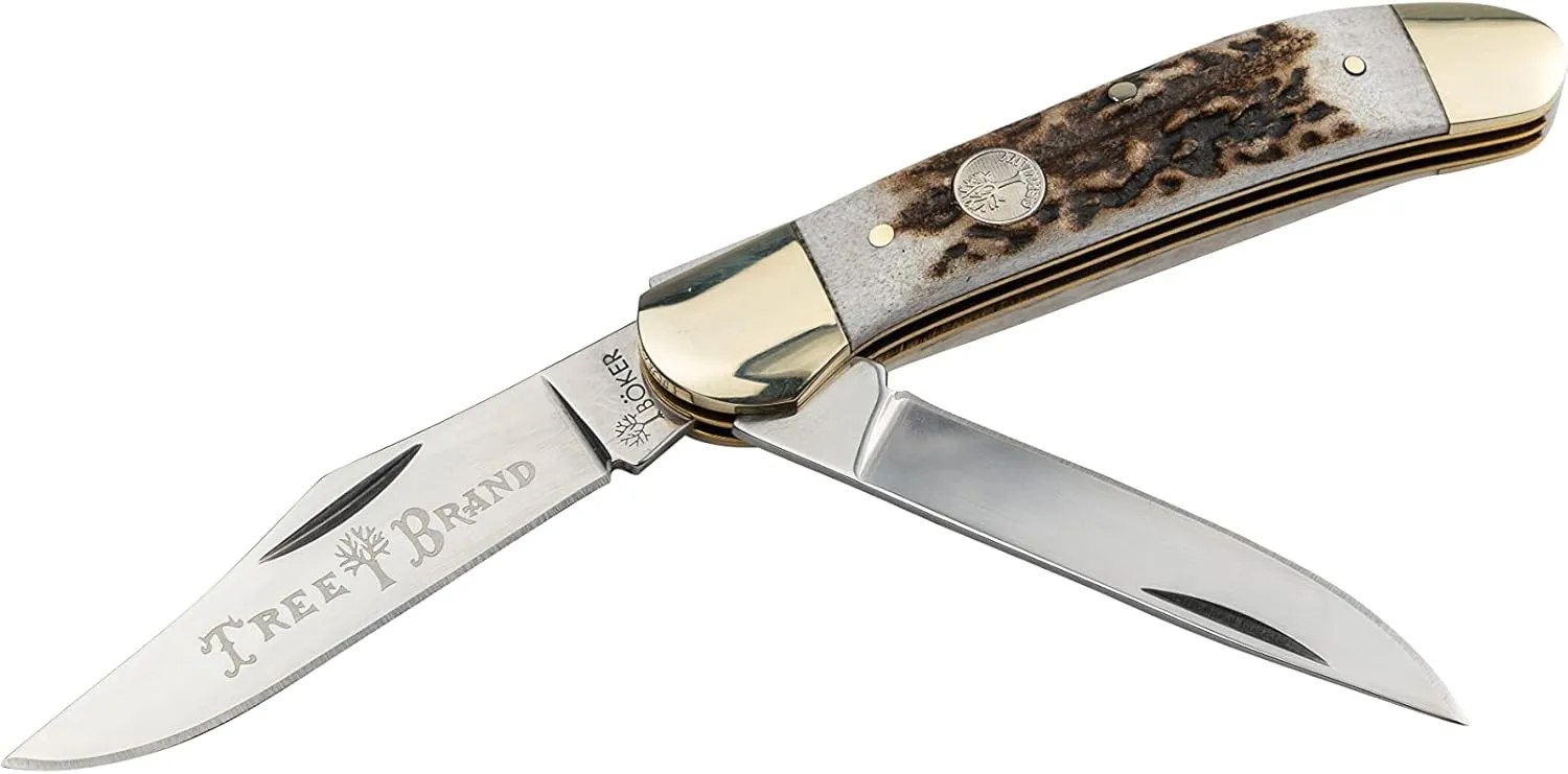 Boker Copperhead 3.75 Inch Pocket Knife, Genuine Stag, Traditional Series 2.0, Made in Germany