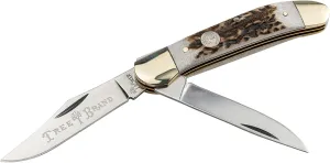 Boker Copperhead 3.75 Inch Pocket Knife, Genuine Stag, Traditional Series 2.0, Made in Germany
