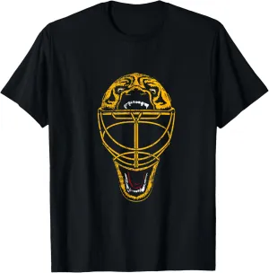 Boston Vintage Goalie Mask Ice Hockey 1992 Distressed T-Shirt