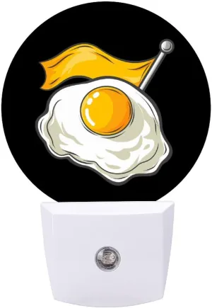 Breakfast Ball Classic Midwestern Night Light Plug Into Wall LED Nightlight with Dusk to Dawn Sensor for Bedroom Kitchen 11.2x5x7.5cm