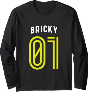 BRICKY 01 - Number One Team Sports Fan Varsity Style Long Sleeve T-Shirt