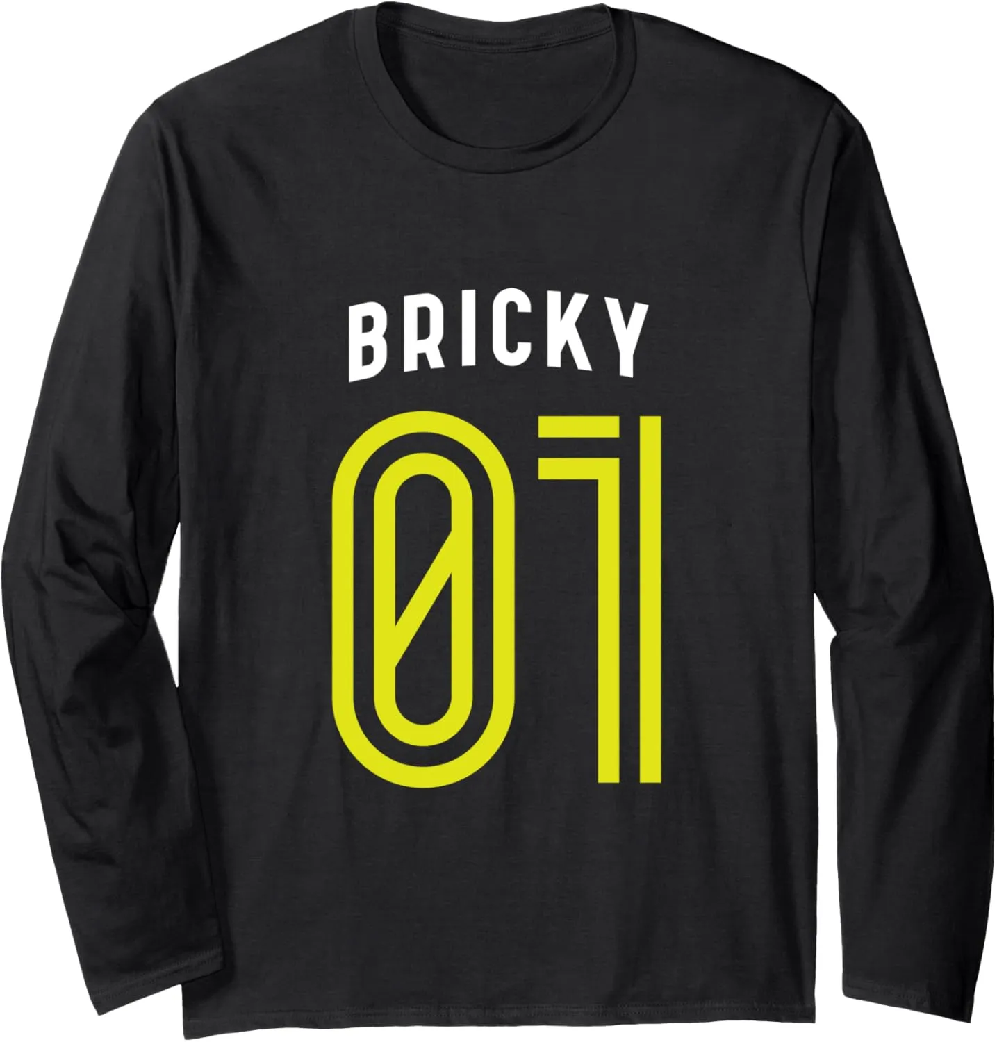 BRICKY 01 - Number One Team Sports Fan Varsity Style Long Sleeve T-Shirt