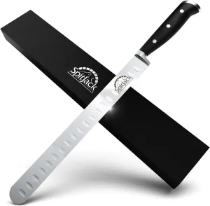 Brisket Knife for Meat Carving and Smoked Meat and Turkey Slicing - Stainless Steel, Granton Edge, 11 Inch Blade, BBQ Competition Chef Series