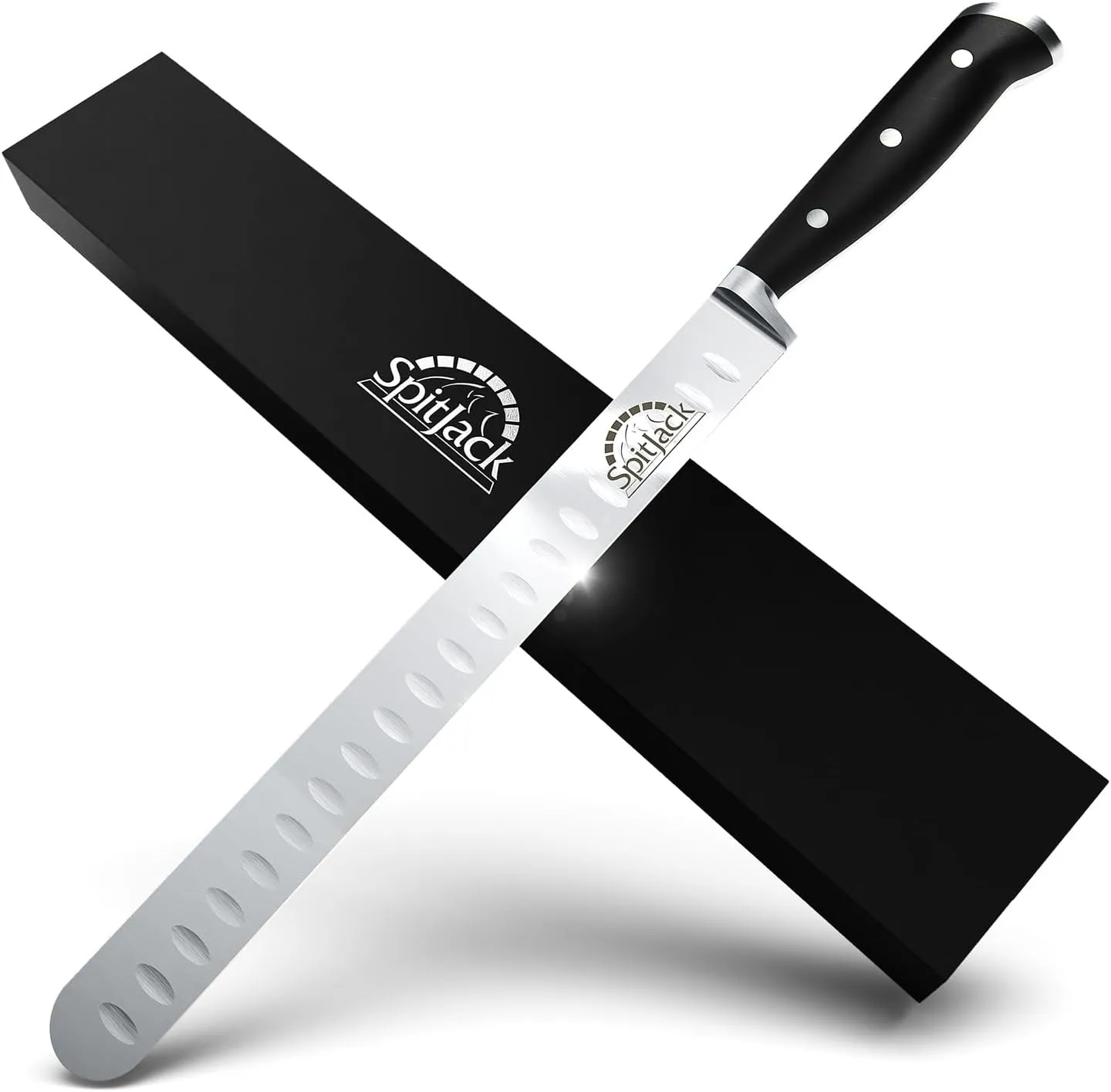 Brisket Knife for Meat Carving and Smoked Meat and Turkey Slicing - Stainless Steel, Granton Edge, 11 Inch Blade, BBQ Competition Chef Series