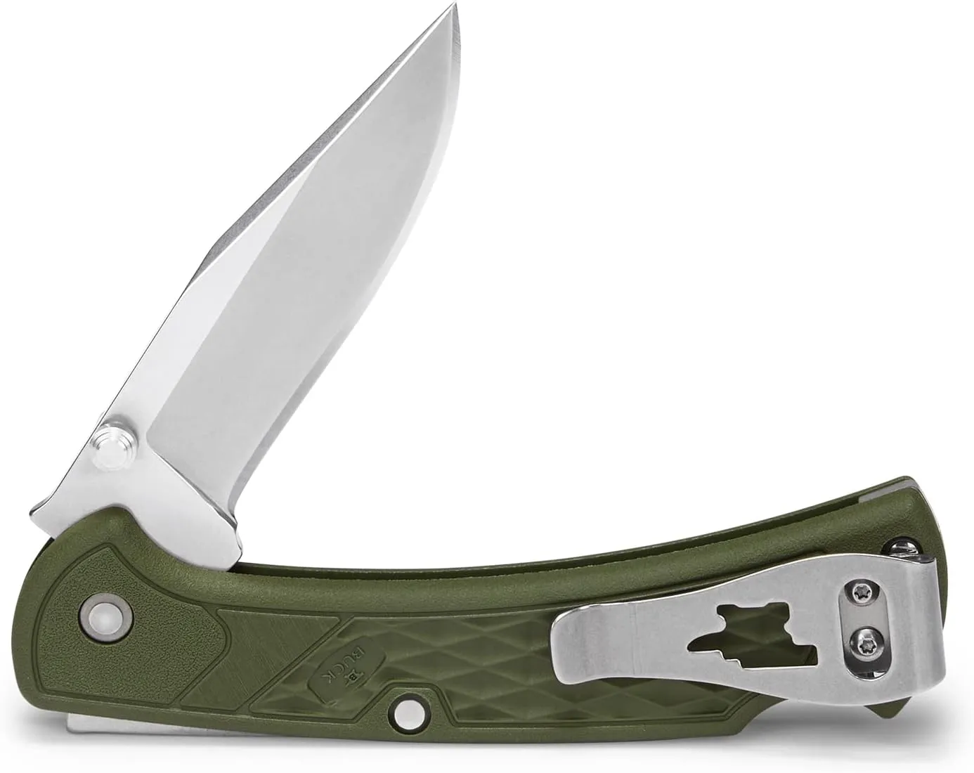 Buck Knives 112 Folding Hunter Slim Select Lockback Pocket Knife with Thumb Studs and Removable/Reversible Deep Carry Pocket Clip