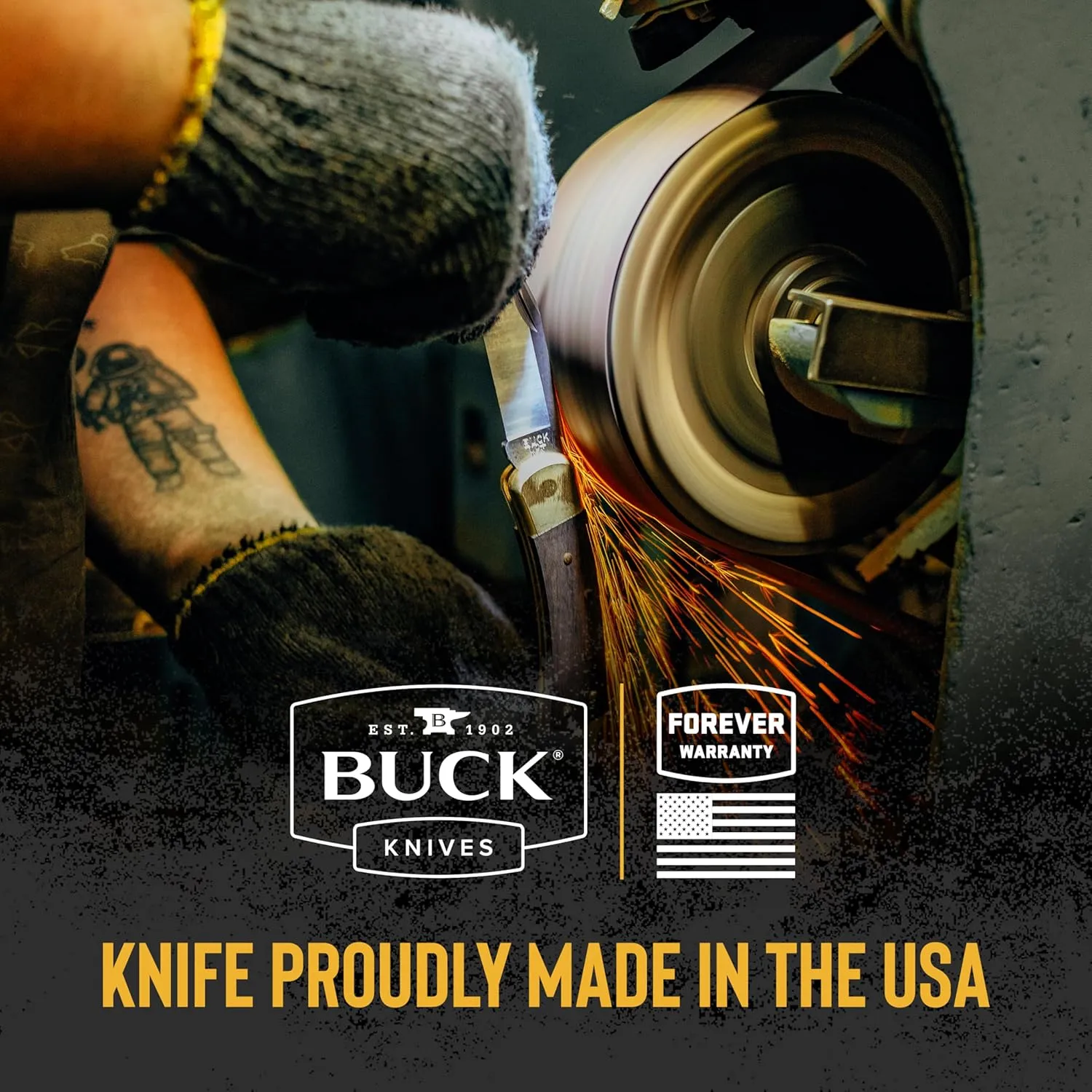 Buck Knives 112 Folding Hunter Slim Select Lockback Pocket Knife with Thumb Studs and Removable/Reversible Deep Carry Pocket Clip