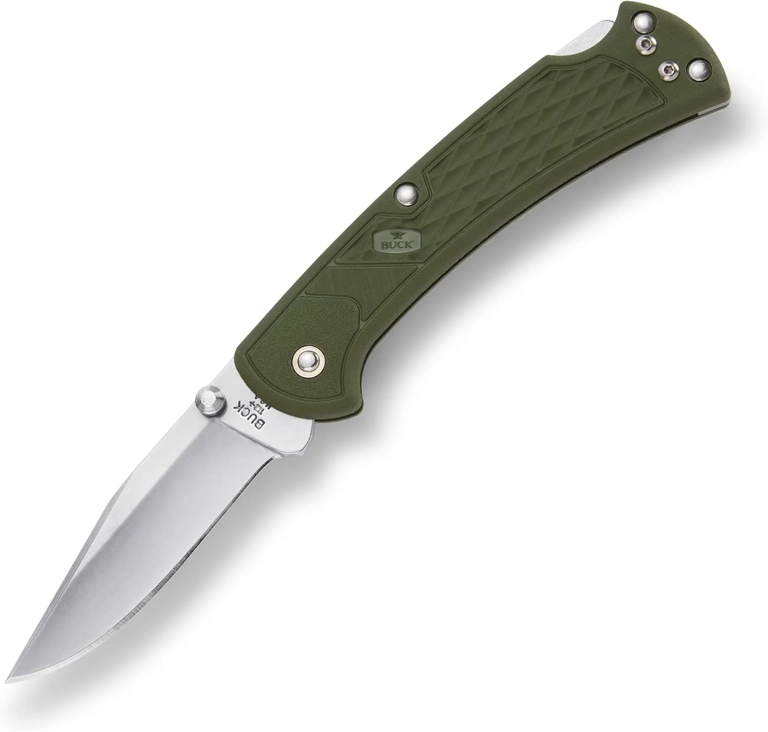 Buck Knives 112 Folding Hunter Slim Select Lockback Pocket Knife with Thumb Studs and Removable/Reversible Deep Carry Pocket Clip